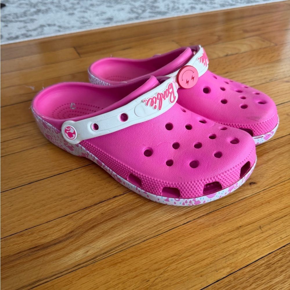 CROCS Barbie Pink Sandals with White Strap size 8